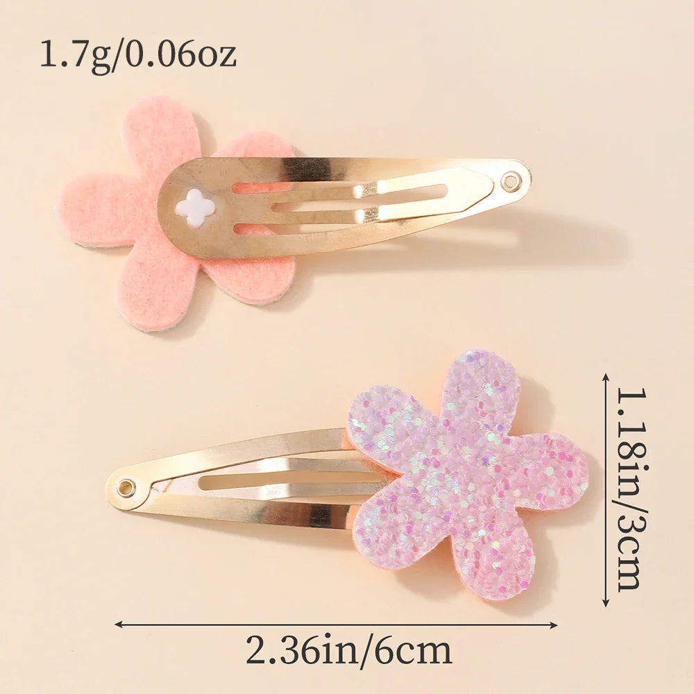 Glitzer-Regenbogen-Kaninchen-BB-Clips, 16-teilig