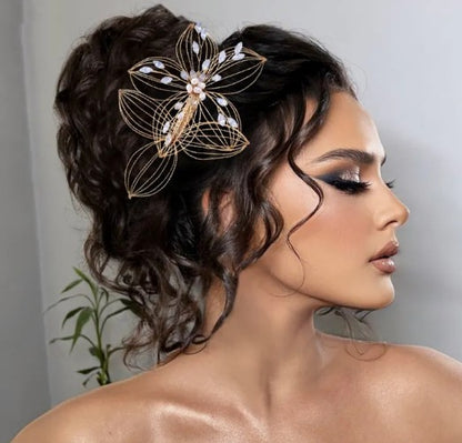 Durchbrochener Blatt-Haarkamm für Hochzeiten