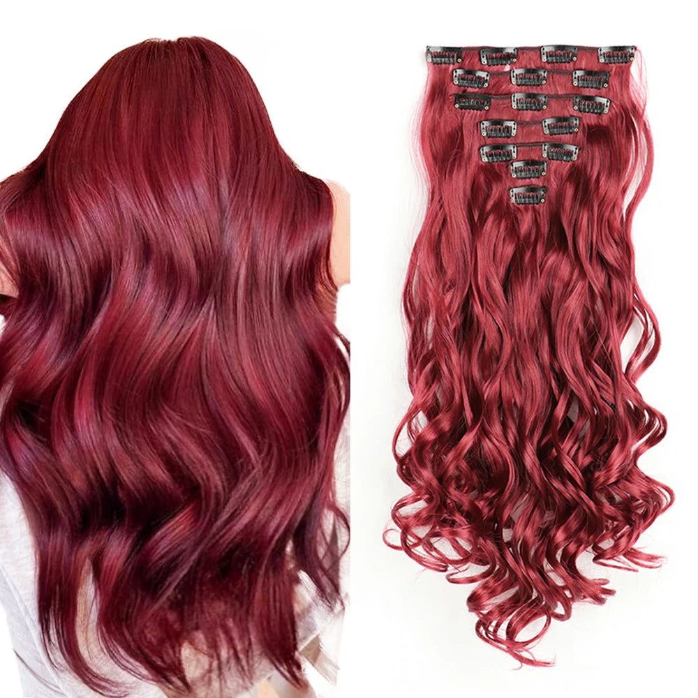 Clip-Extensions 7-teilig, lockig & gewellt, 22 Zoll