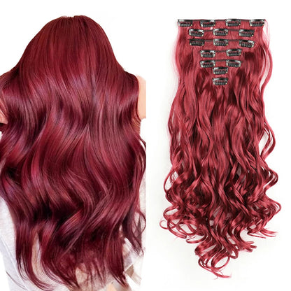 Clip-Extensions 7-teilig, lockig & gewellt, 22 Zoll