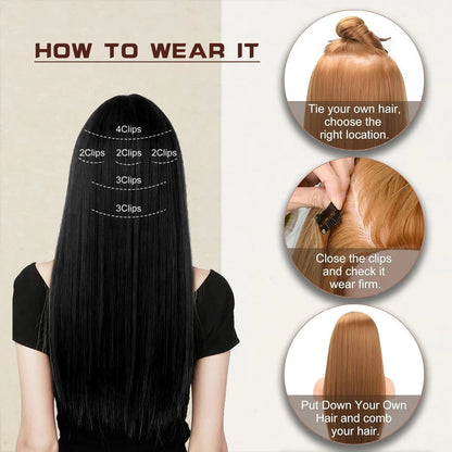 Clip-Extensions 6-teilig, lang & glatt, ultra-unsichtbar