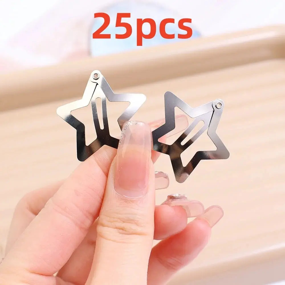 Y2K Silber-Stern-Snap-Clips