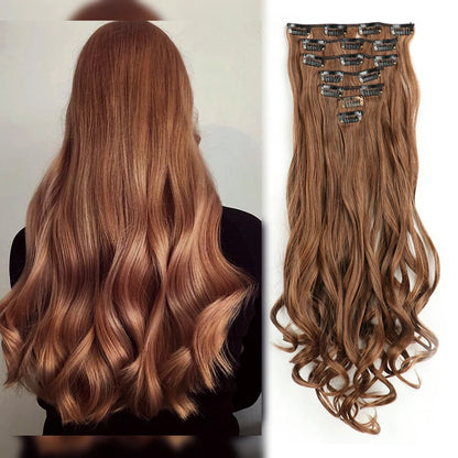 Clip-Extensions 7-teilig, lockig & gewellt, 22 Zoll