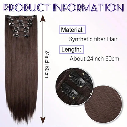 Clip-Extensions 6-teilig, lang & glatt, ultra-unsichtbar