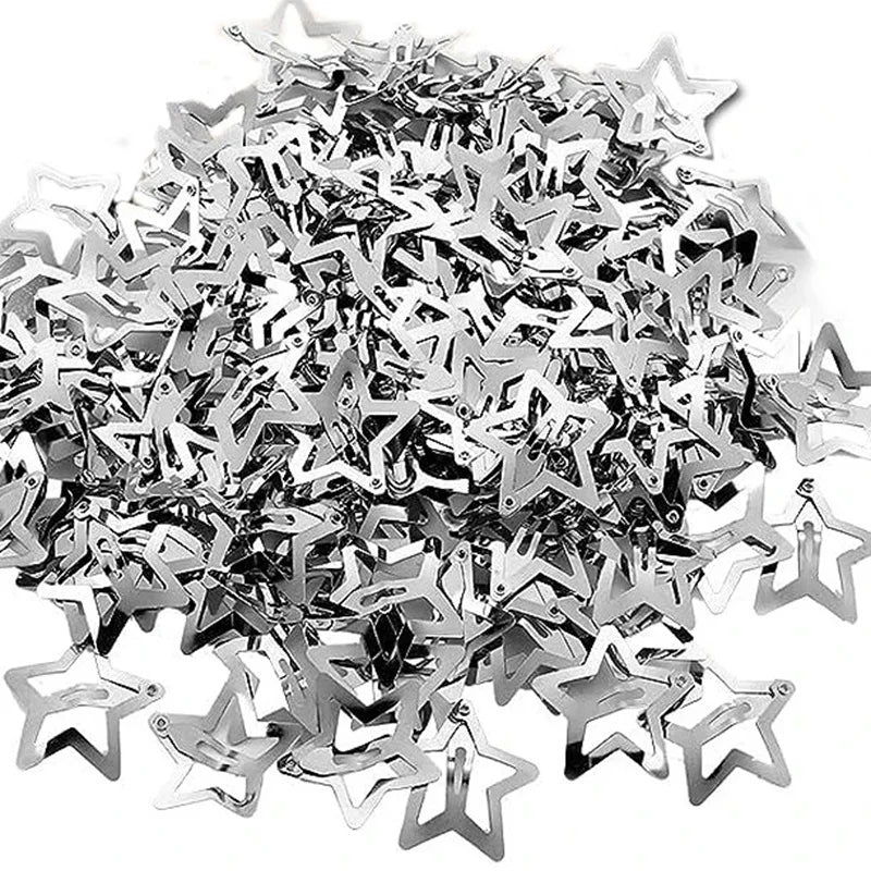 Y2K Silber-Stern-Snap-Clips