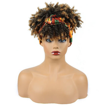 Curly Headband-Perücke, kurz & lockig