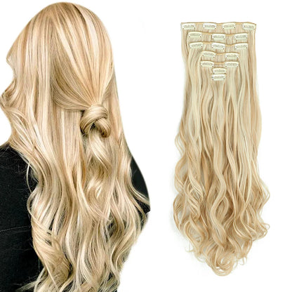 Clip-Extensions 7-teilig, lockig & gewellt, 22 Zoll