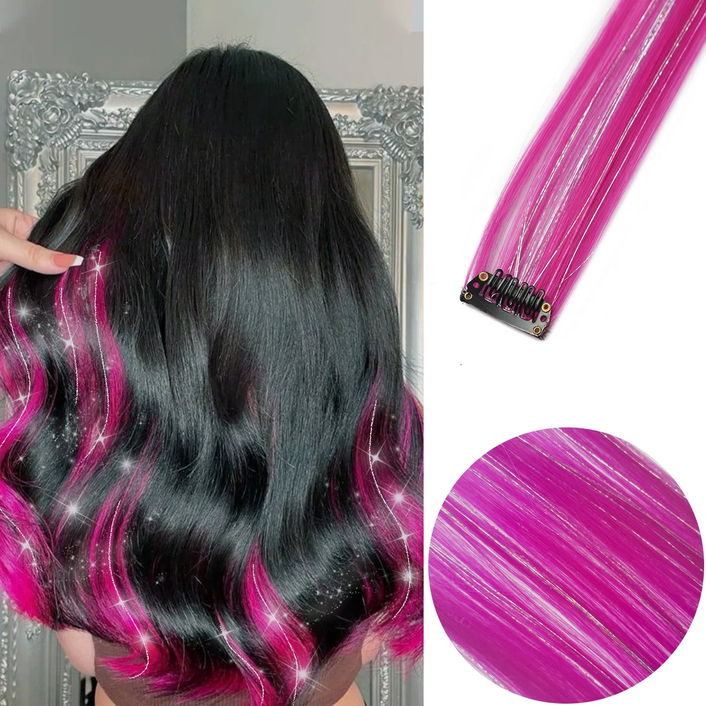 Clip-Extensions, bunte Party-Highlights, 22 Zoll