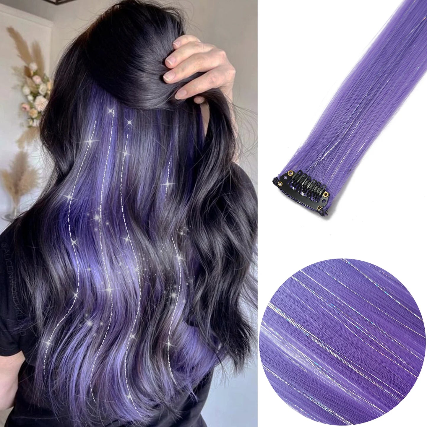 Clip-Extensions, bunte Party-Highlights, 22 Zoll