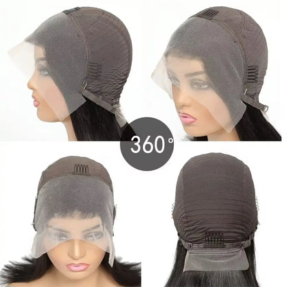 Glatte Lace-Front-Perücke mit Pony, kurz