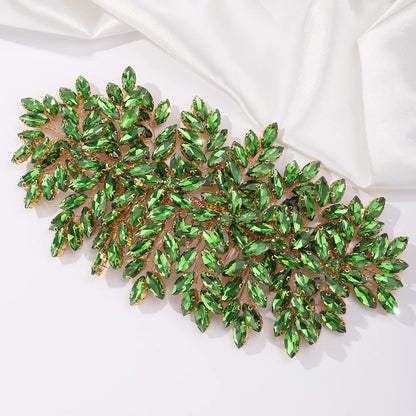 Grüner Strass-Haarkamm-Tiara