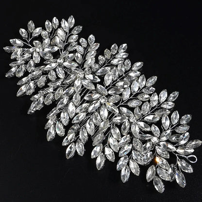 Grüner Strass-Haarkamm-Tiara