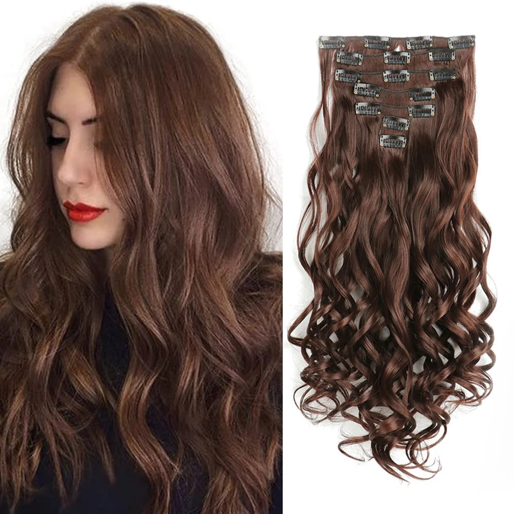 Clip-Extensions 7-teilig, lockig & gewellt, 22 Zoll