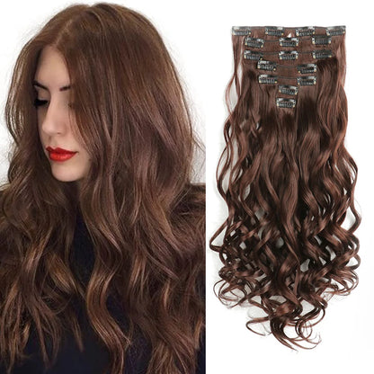 Clip-Extensions 7-teilig, lockig & gewellt, 22 Zoll
