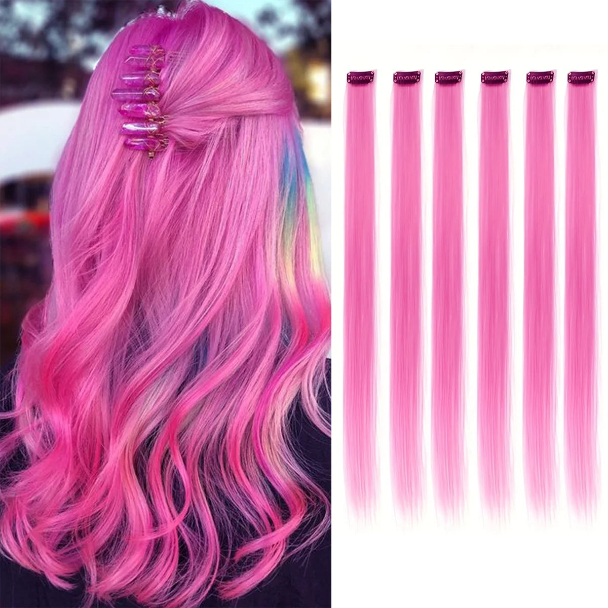 Clip-Extensions, bunte Party-Highlights, 22 Zoll