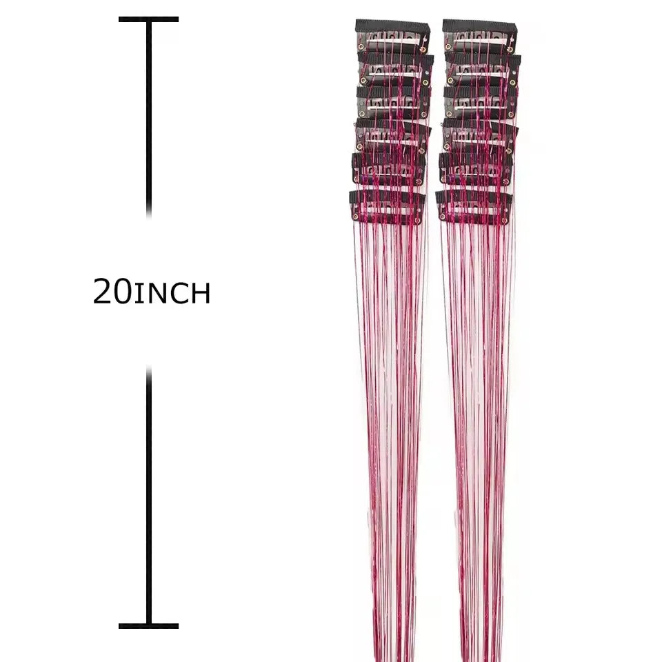 Glitzer-Lametta-Clip-Set, 12-teilig