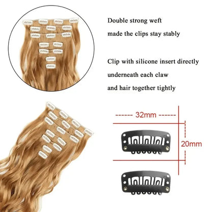 Clip-Extensions 7-teilig, lockig & gewellt, 22 Zoll