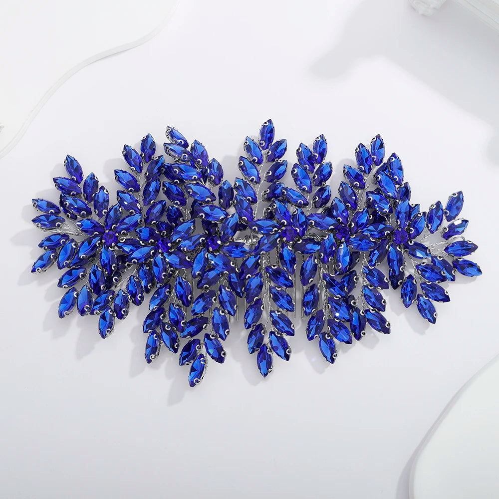 Grüner Strass-Haarkamm-Tiara