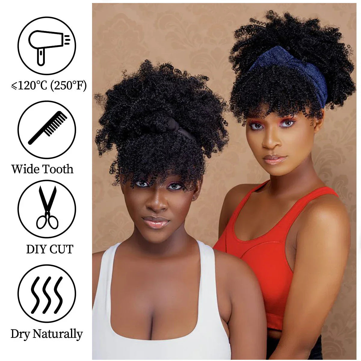 Curly Headband-Perücke, kurz & lockig – Produktfoto 3