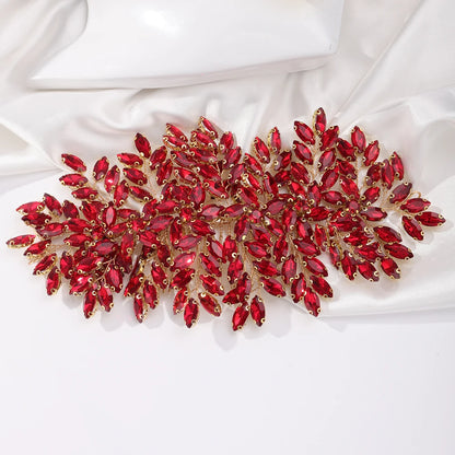 Grüner Strass-Haarkamm-Tiara