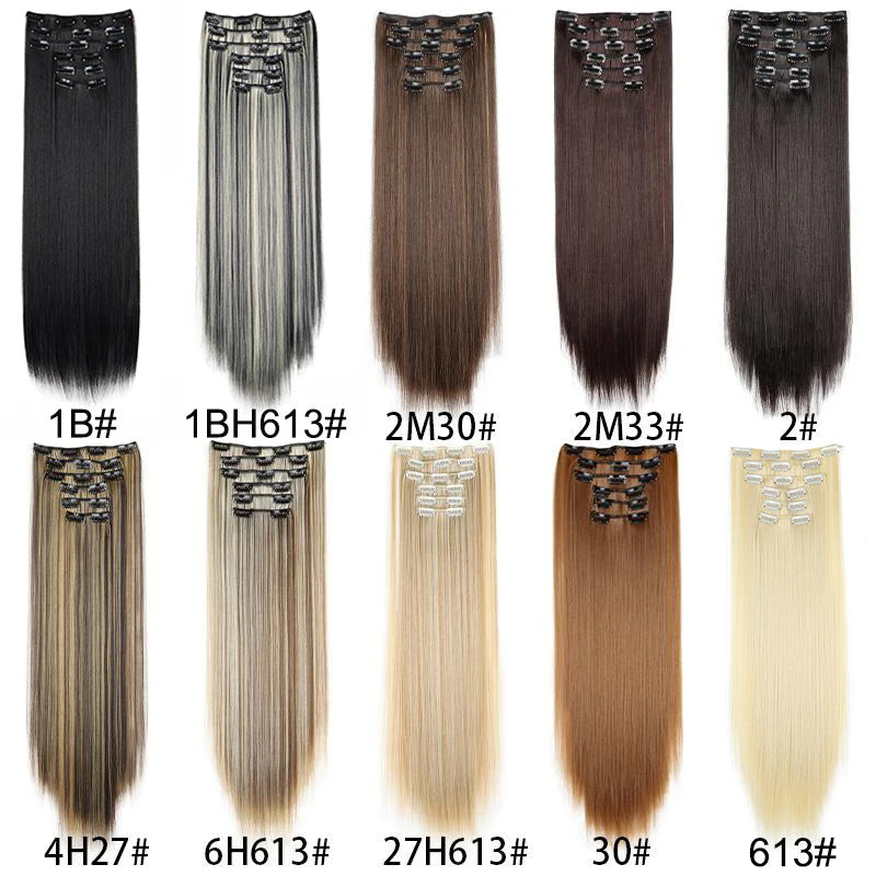 Clip-Extensions 6-teilig, glatt, Vollkopf