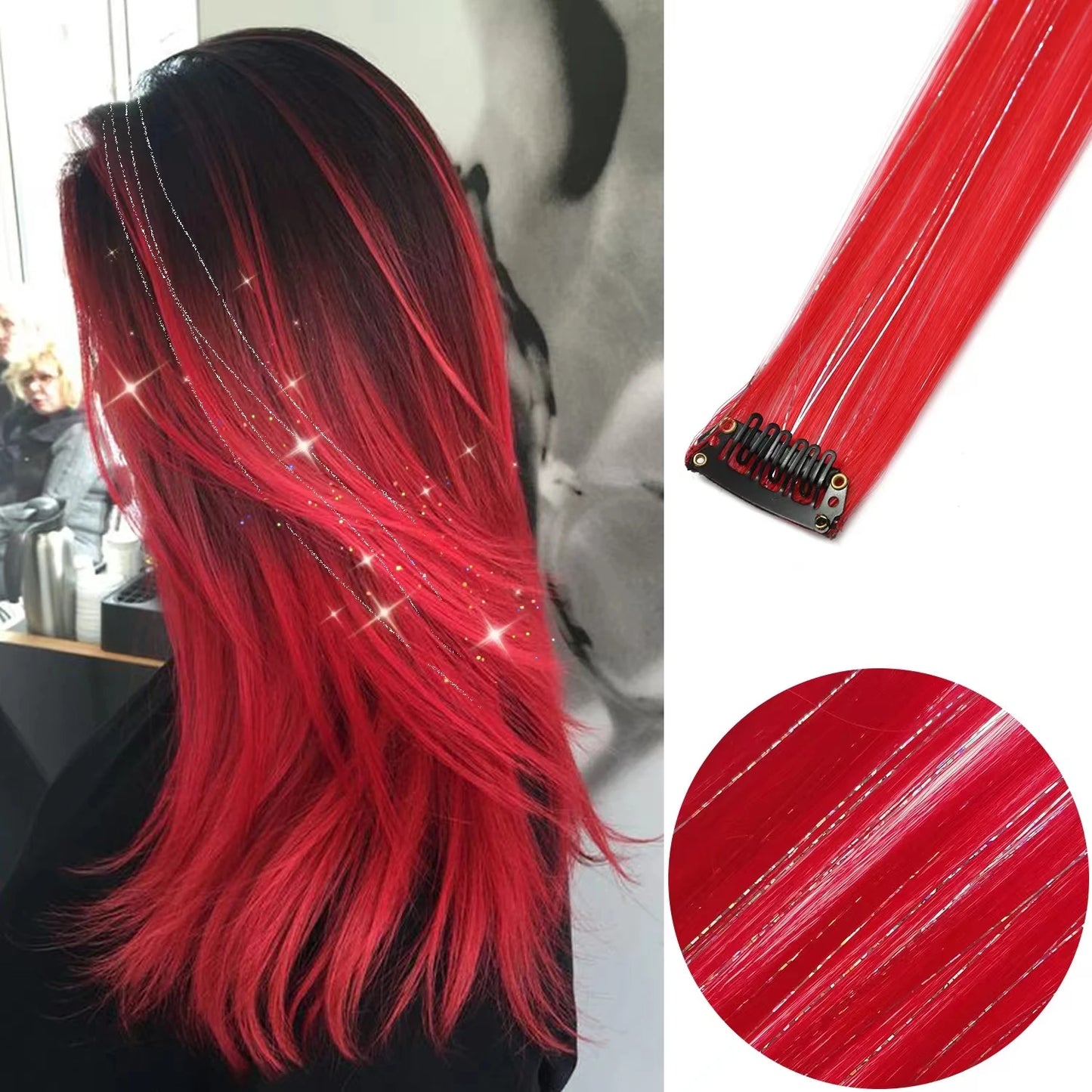 Clip-Extensions, bunte Party-Highlights, 22 Zoll