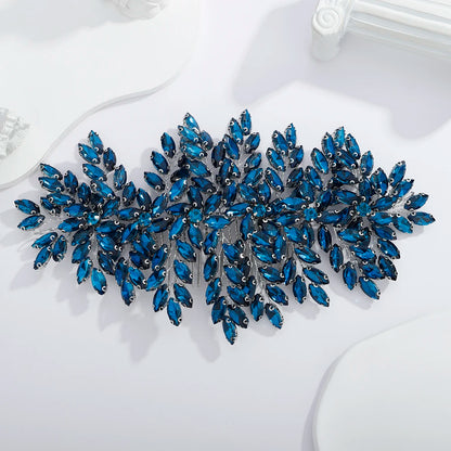 Grüner Strass-Haarkamm-Tiara