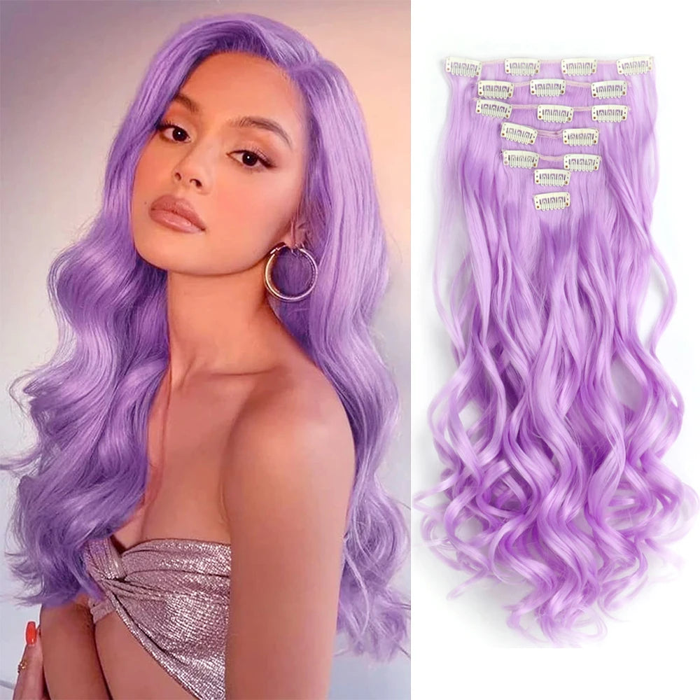 Clip-Extensions 7-teilig, lockig & gewellt, 22 Zoll