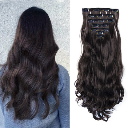 Clip-Extensions 7-teilig, lockig & gewellt, 22 Zoll