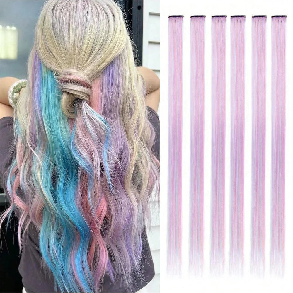 Clip-Extensions, bunte Party-Highlights, 22 Zoll