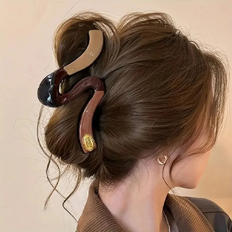 4er-Set Haarkrallen, Wave-Design