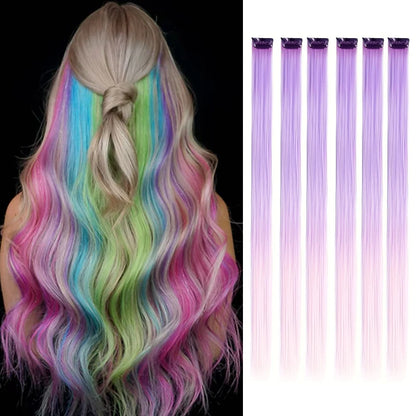 Clip-Extensions, bunte Party-Highlights, 22 Zoll