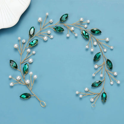 Kristall-Stirnband "Emeralds" für die Braut