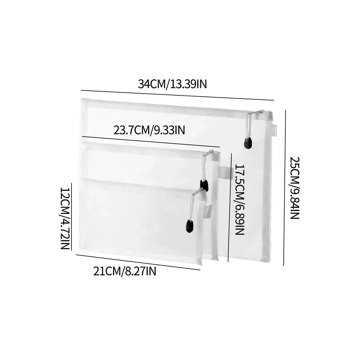 Mesh-Kosmetik-Mäppchen-Set, 3-teilig