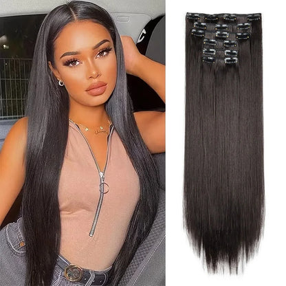 Clip-Extensions 6-teilig, lang & glatt, ultra-unsichtbar