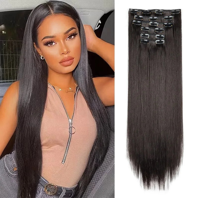 Clip-Extensions 6-teilig, glatt, Vollkopf