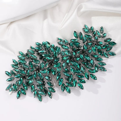 Grüner Strass-Haarkamm-Tiara