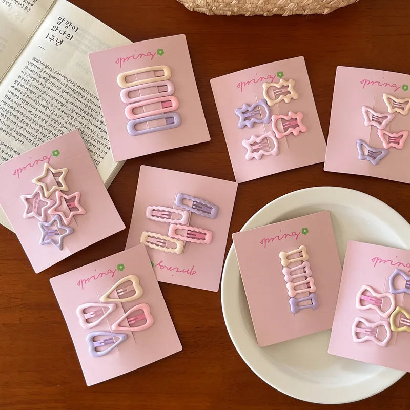 Bunte Mini-Haarklammern, 4er-Set