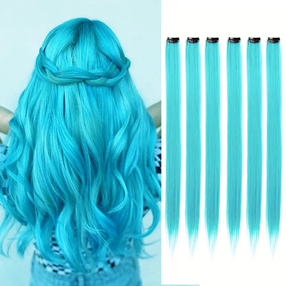 Clip-Extensions, bunte Party-Highlights, 22 Zoll
