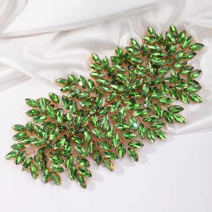 Grüner Strass-Haarkamm-Tiara