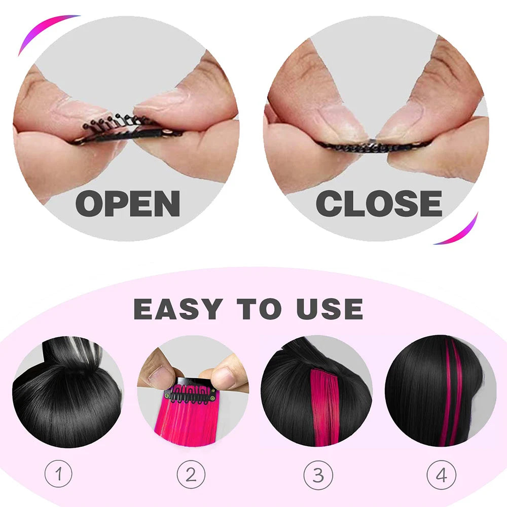 Clip-Extensions, bunte Party-Highlights, 22 Zoll