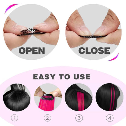 Clip-Extensions, bunte Party-Highlights, 22 Zoll