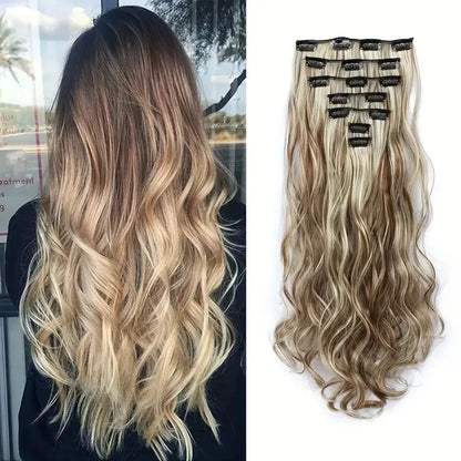 Clip-Extensions 7-teilig, lockig & gewellt, 22 Zoll