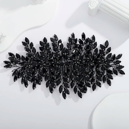 Grüner Strass-Haarkamm-Tiara