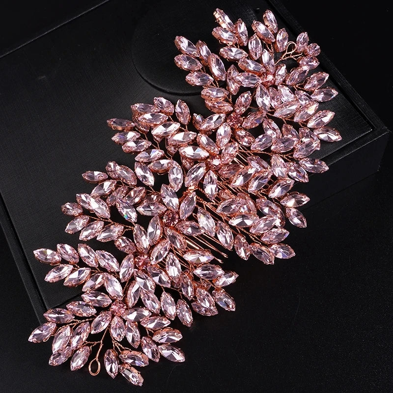 Grüner Strass-Haarkamm-Tiara