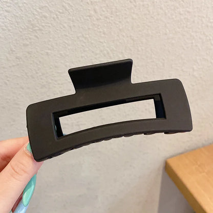 Geometrische Quadrat-Haarklaue, schwarz matt
