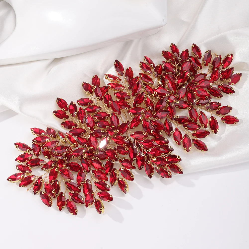 Grüner Strass-Haarkamm-Tiara