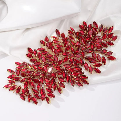 Grüner Strass-Haarkamm-Tiara