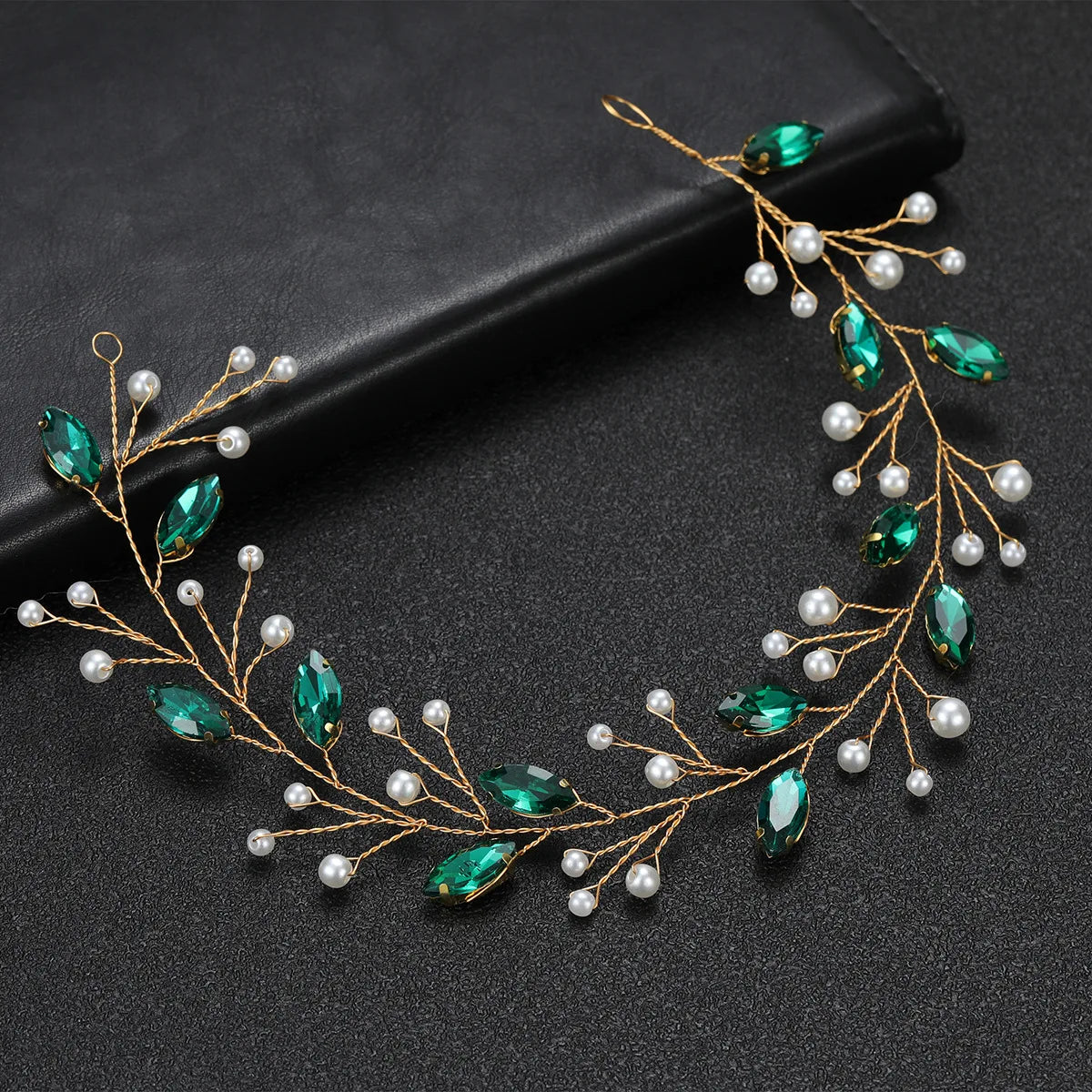 Kristall-Stirnband "Emeralds" für die Braut