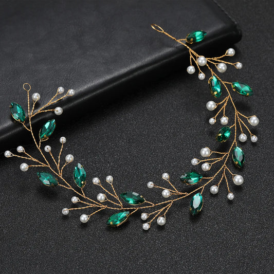 Kristall-Stirnband "Emeralds" für die Braut